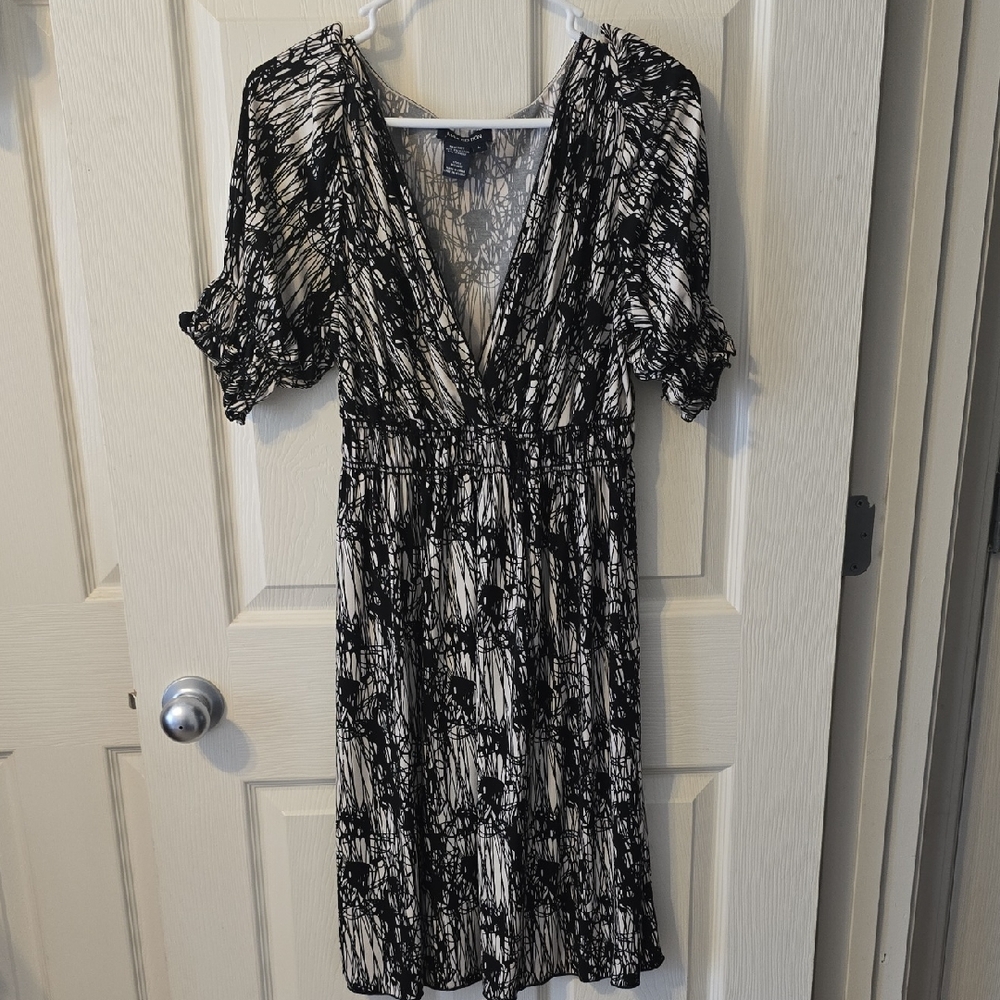 Max Edition Monochrome Patterned Midi Dress
